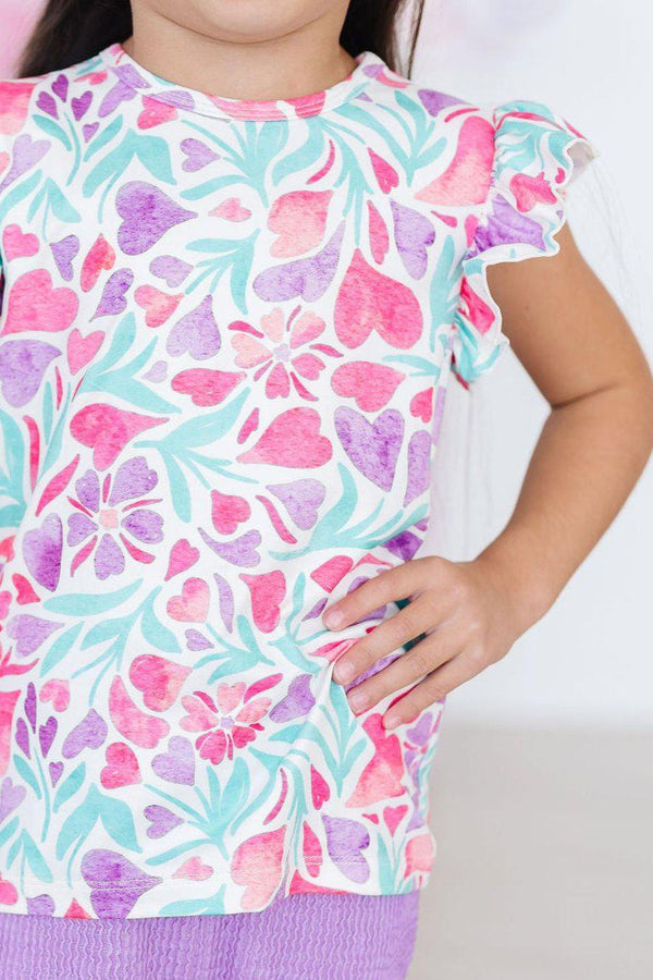 watercolor-hearts-s-s-ruffle-tee Mila & Rose at Sophia's Style-Watercolor Hearts S/S Ruffle Tee-6-12M-Ruffle Tee S/S-1